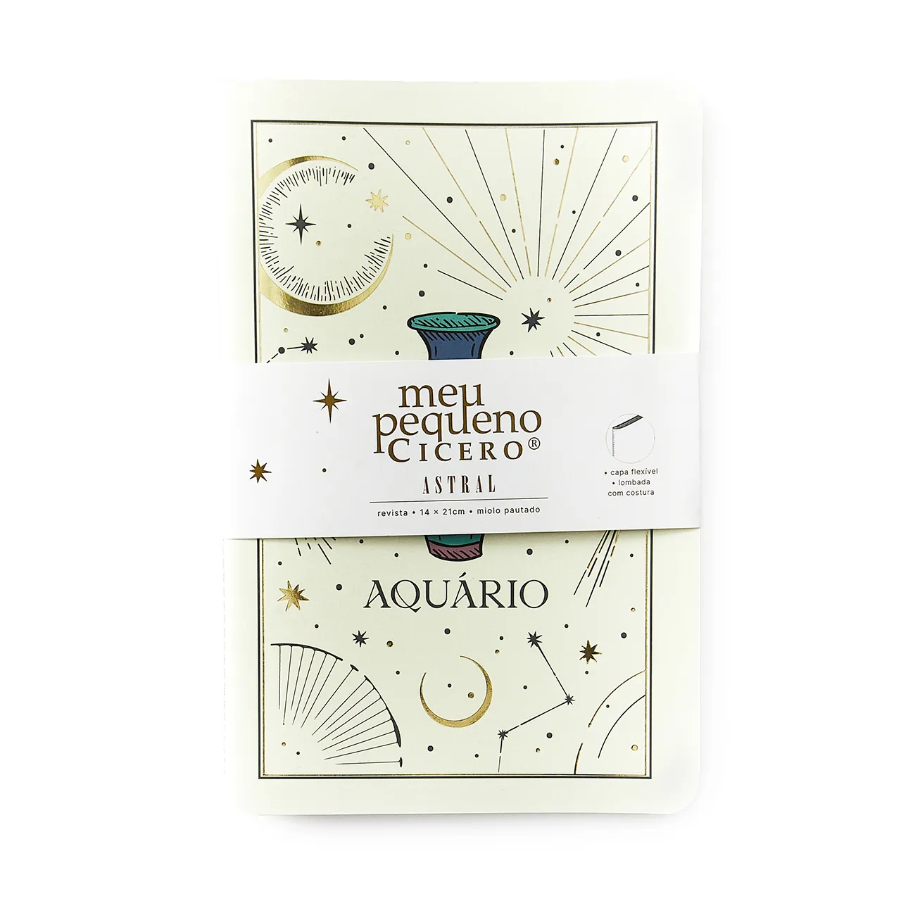 Caderneta Meu Pequeno Cicero Astral Pautado 14X21 Aquário