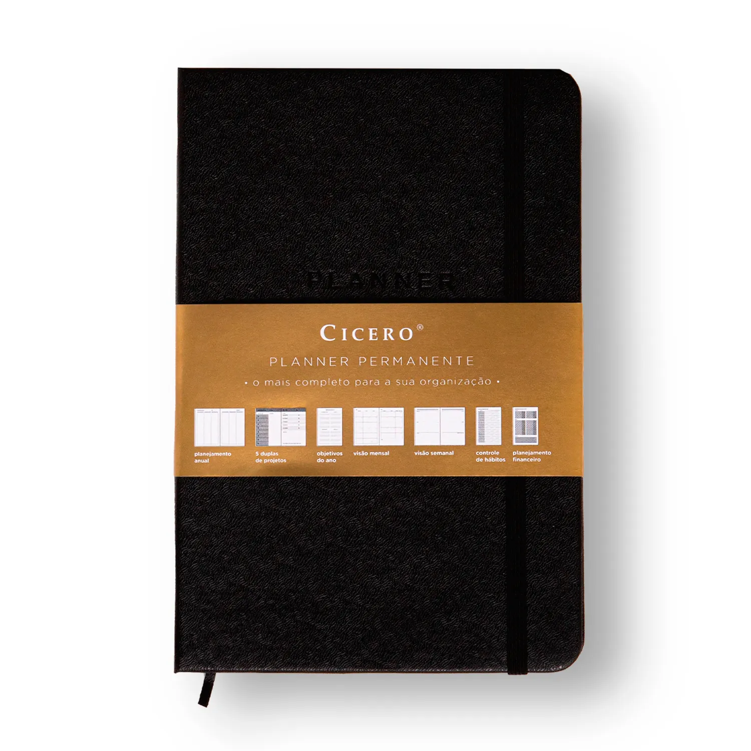 Caderneta Planner Permanente Clássica 14x21 Preto