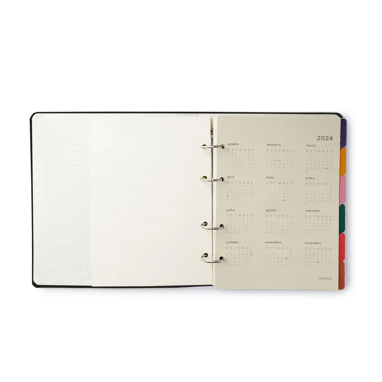 Caderno Criativo Argolado Bossa Nova Pautado 17x24 Boemia