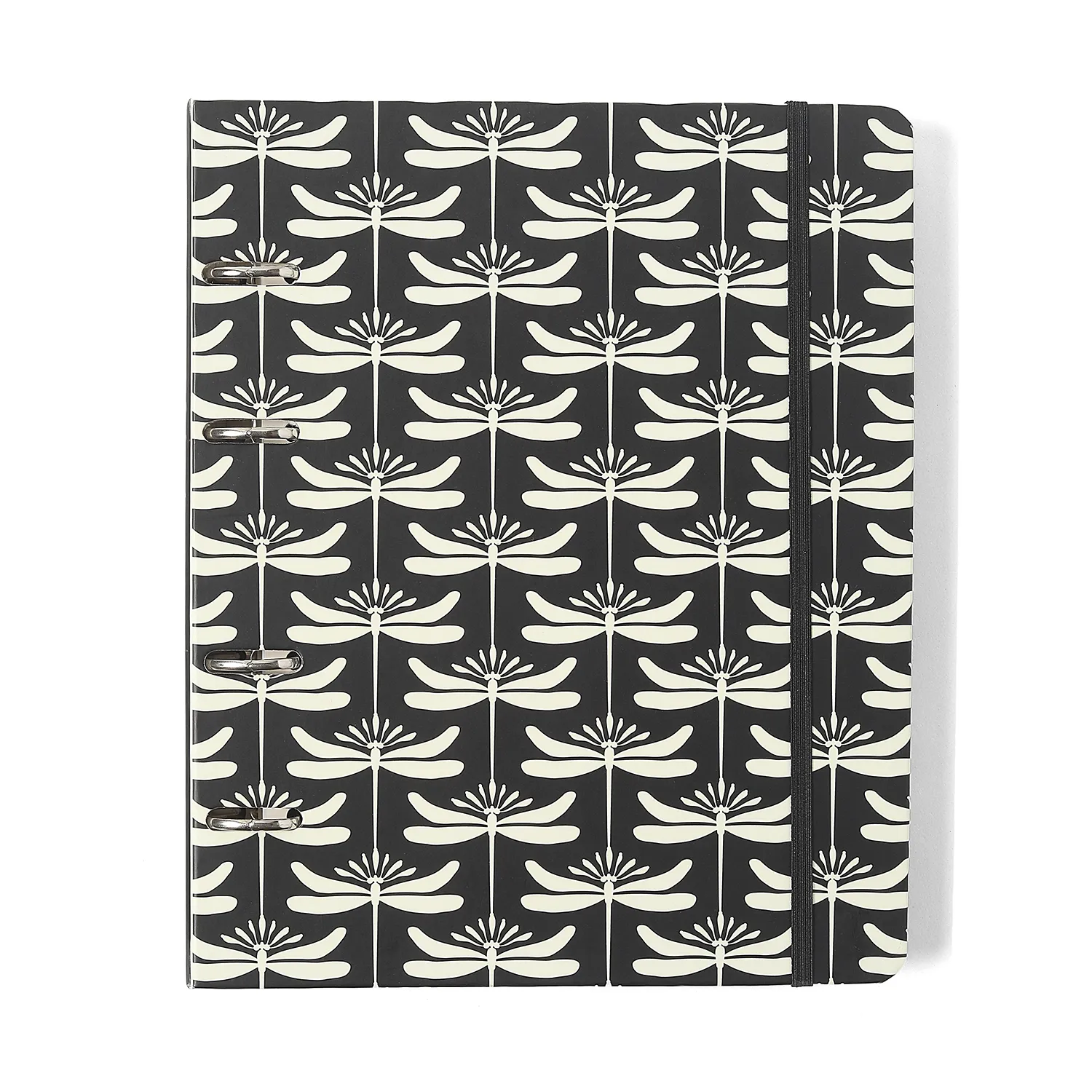 Caderno Criativo Argolado Libélulas Pautado 17x24 Preto