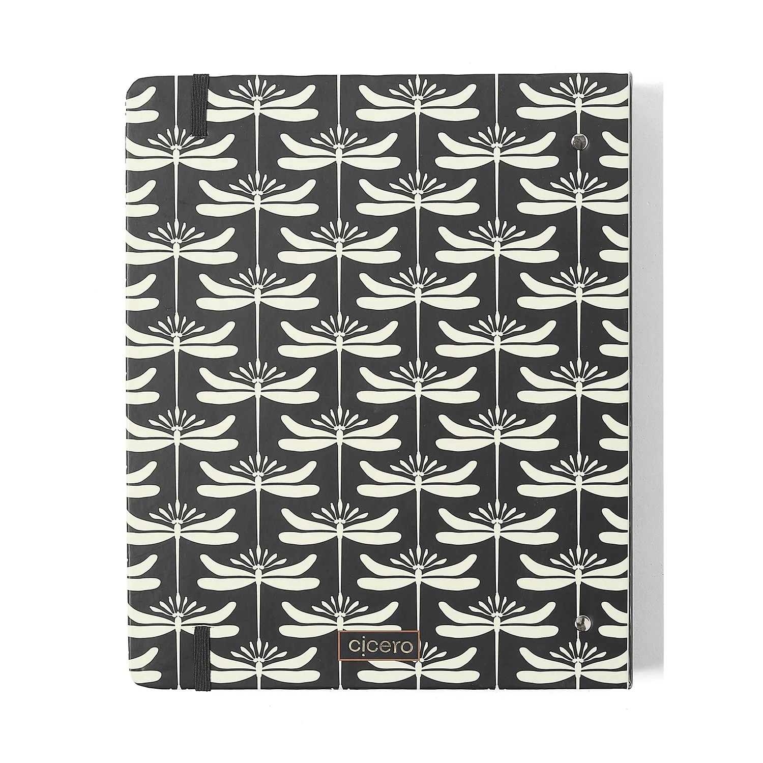 Caderno Criativo Argolado Libélulas Pautado 17x24 Preto