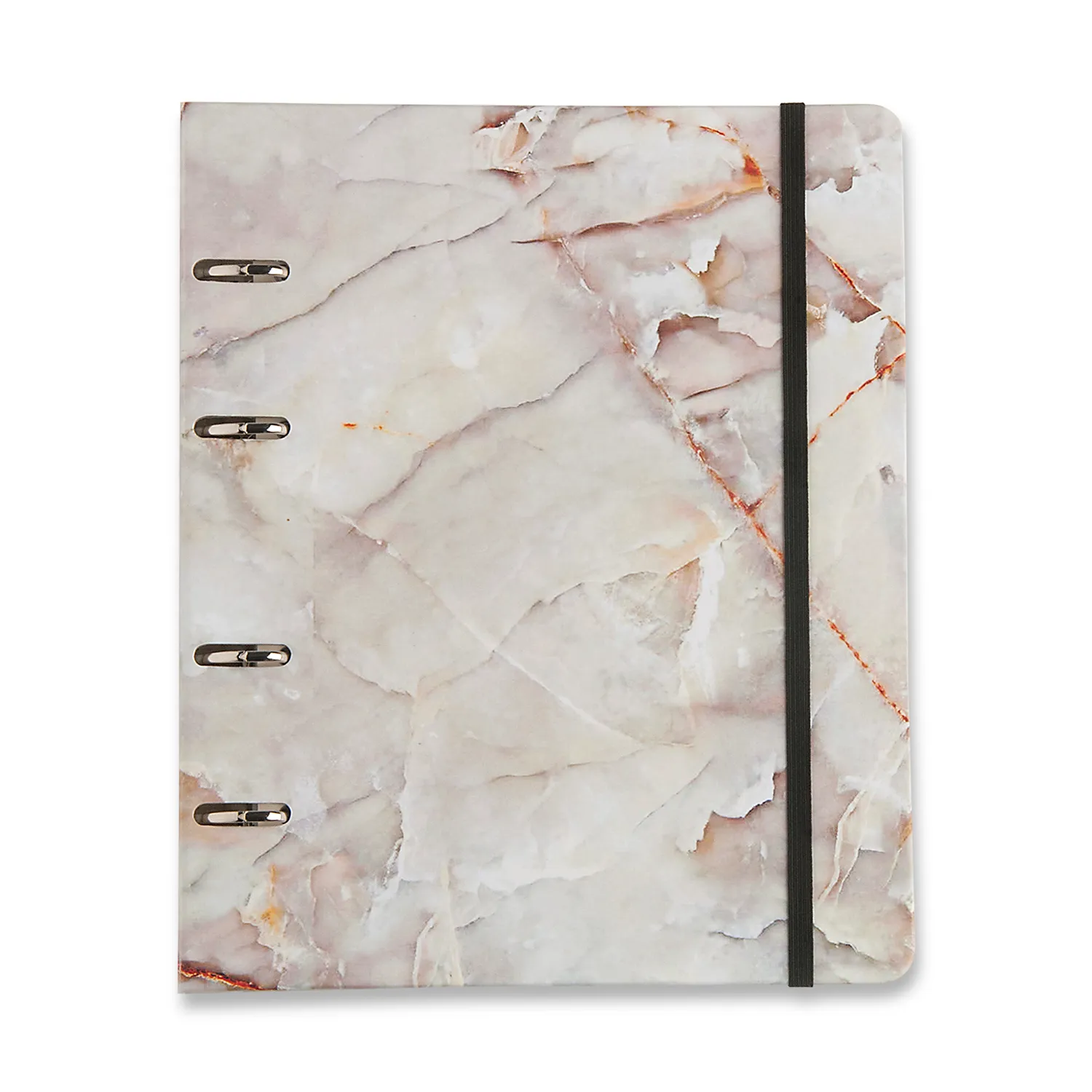 Caderno Criativo Argolado Minerais Pautado 17x24 Mármore Branco