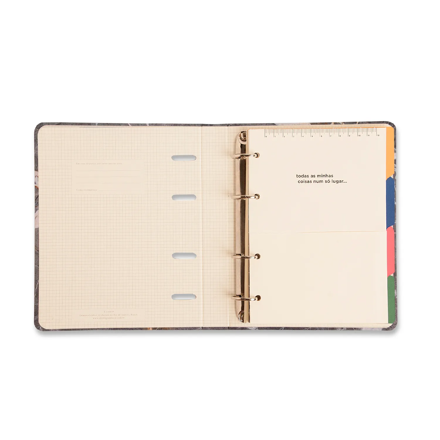 Caderno Criativo Argolado Office Duo Clássica Pautado & Pontado A5 Preta