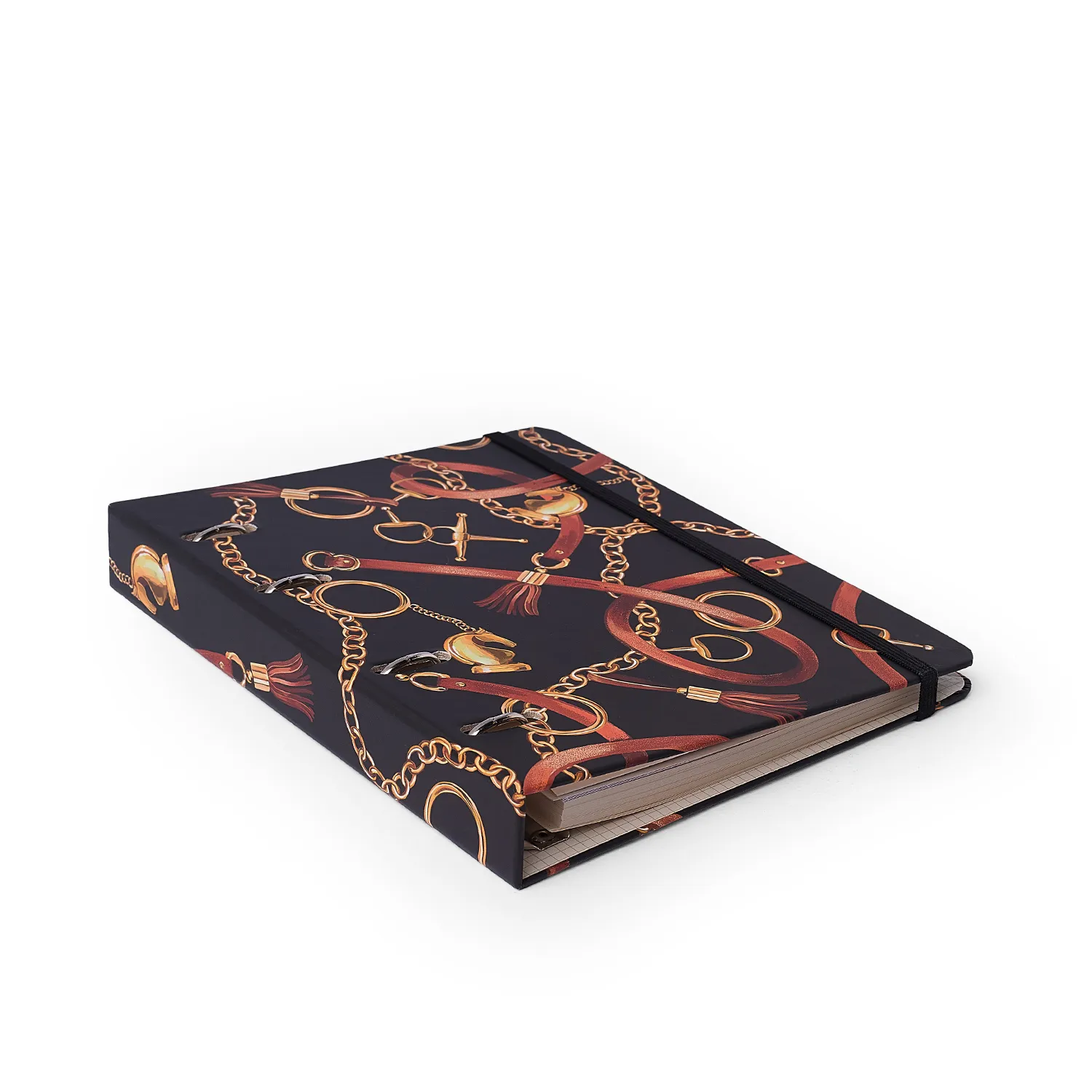 Caderno Criativo Argolado Office Duo Haras Pautado & Pontado A5 Selaria Preto