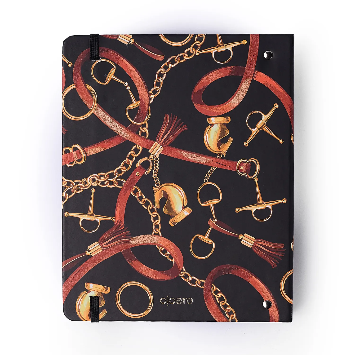 Caderno Criativo Argolado Office Duo Haras Pautado & Pontado A5 Selaria Preto