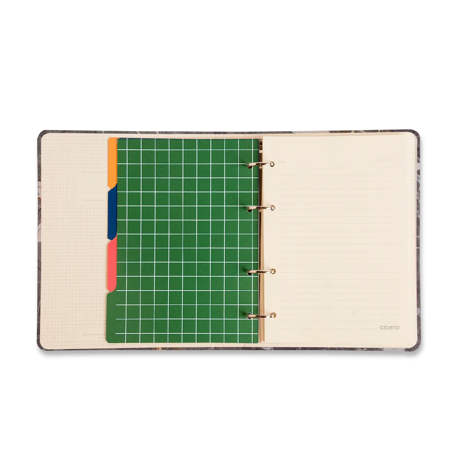 Caderno Criativo Argolado Office Duo Kraft Pautado & Pontado A5 Flores Mini