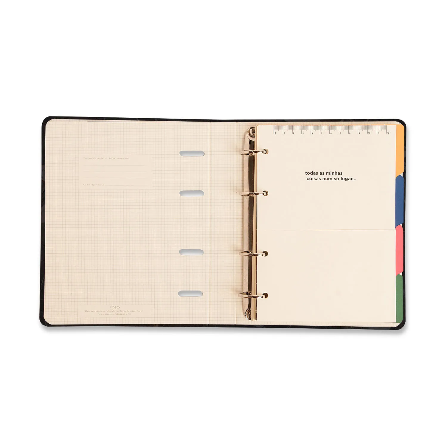 Caderno Criativo Argolado Office Duo Libélulas Pautado & Pontado A5 Off White
