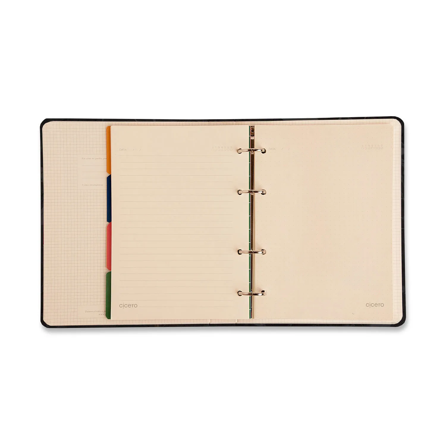 Caderno Criativo Argolado Office Duo Libélulas Pautado & Pontado A5 Off White