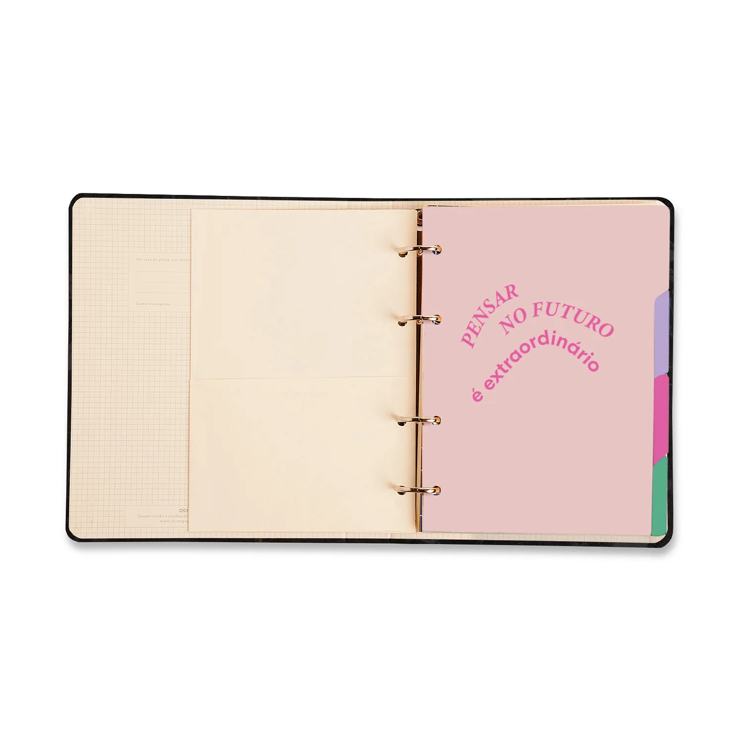 Caderno Criativo Argolado Office Duo Melissa Pautado & Pontado A5 Block Bloomy