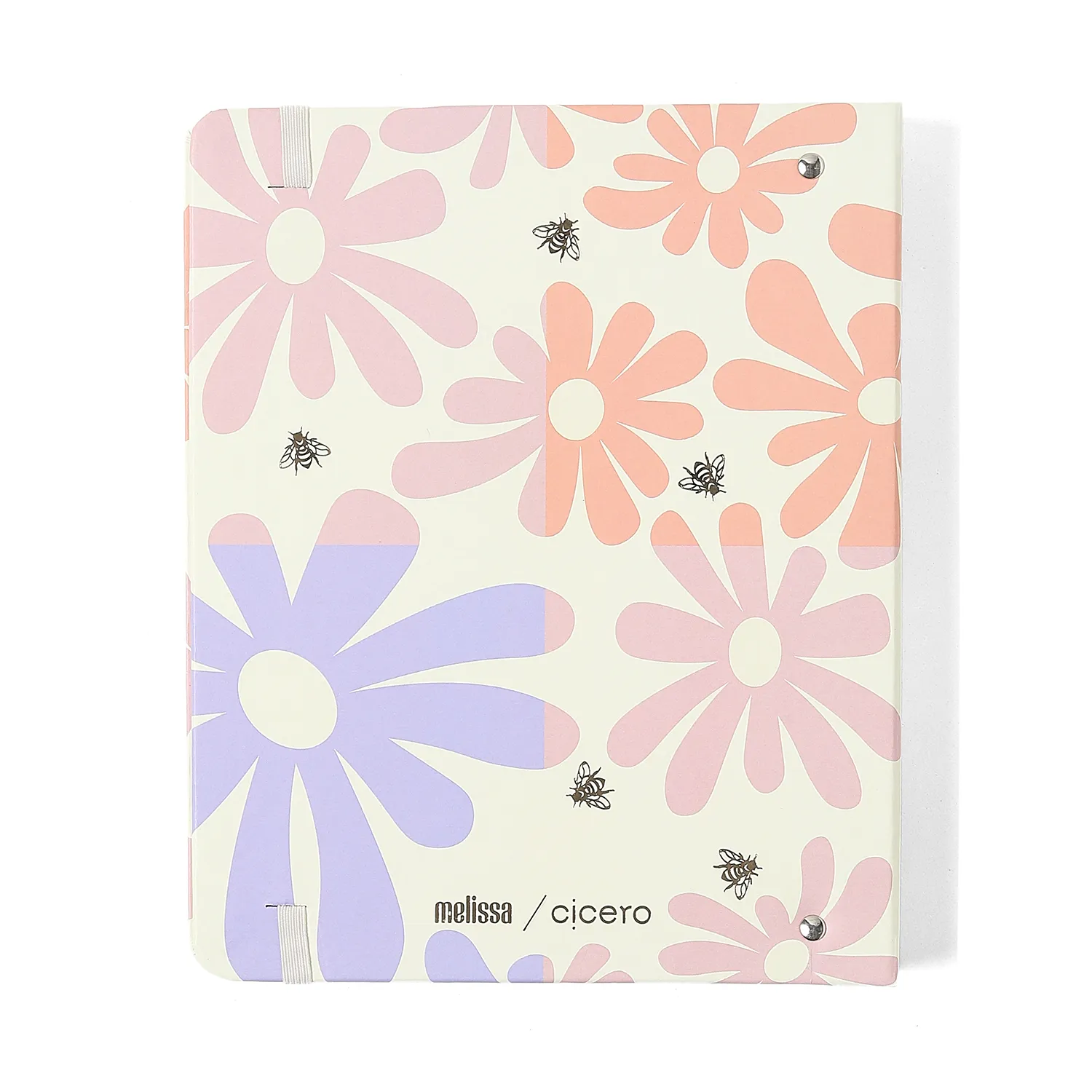 Caderno Criativo Argolado Office Duo Melissa Pautado & Pontado A5 Block Bloomy