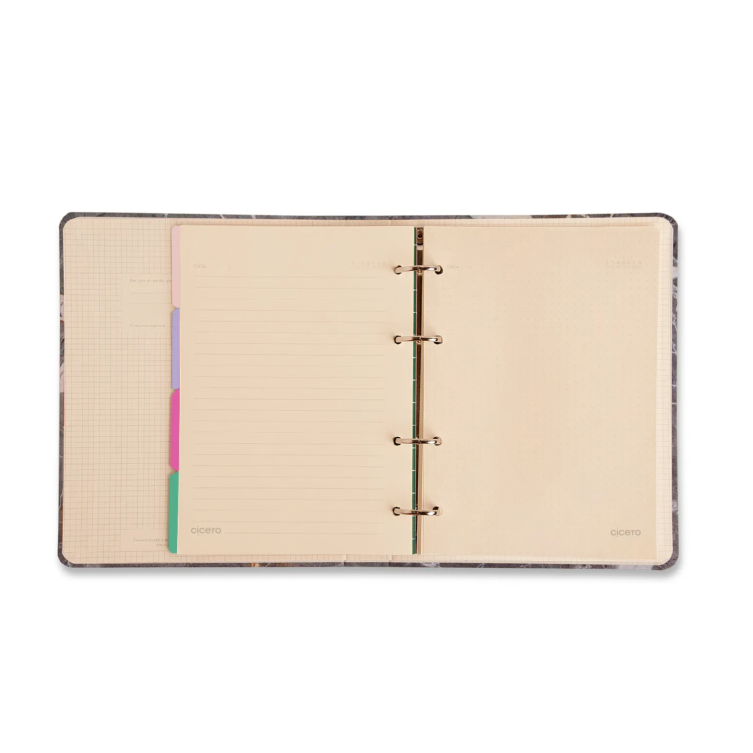 Caderno Criativo Argolado Office Duo Melissa Pautado & Pontado A5 Favo De Abelhas