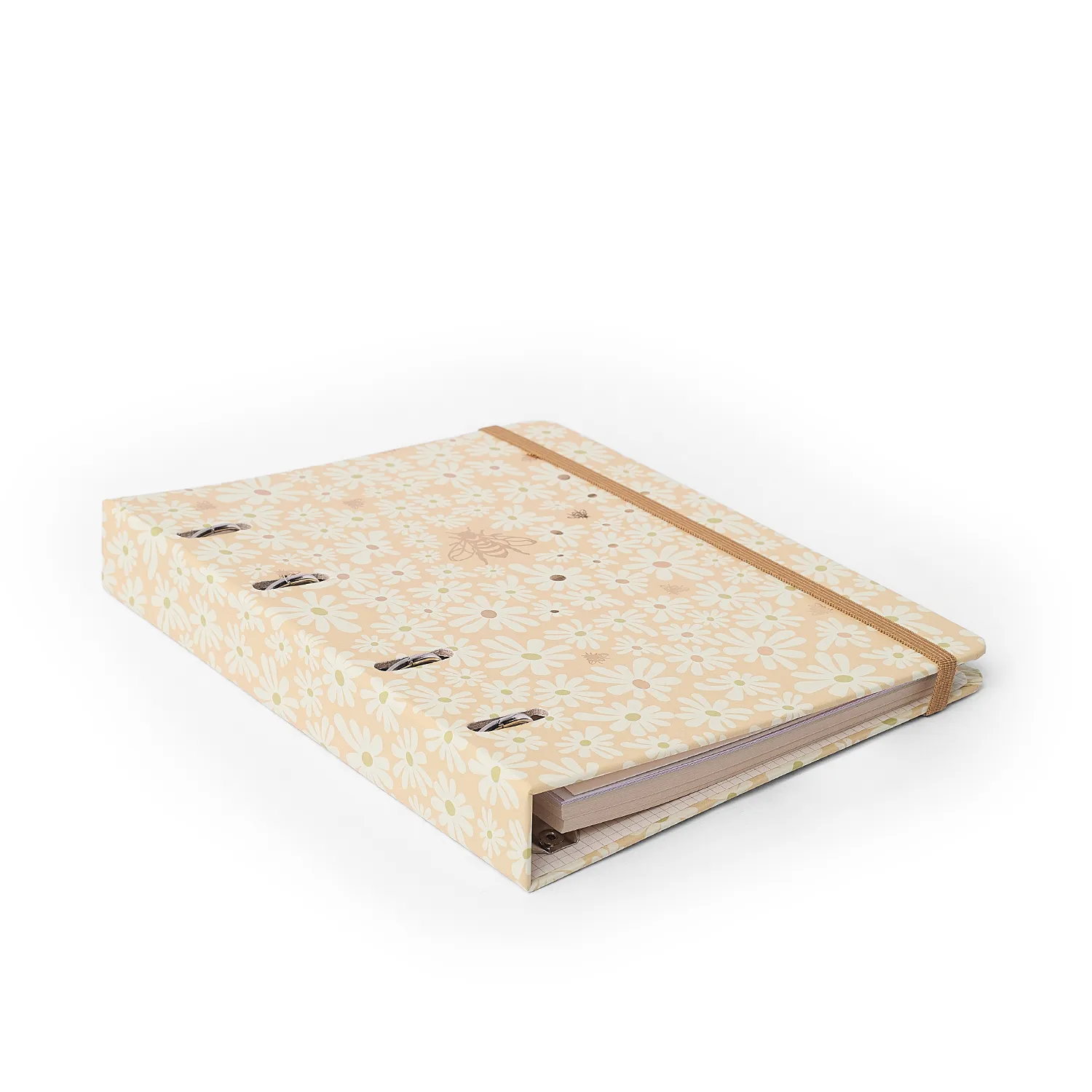 Caderno Criativo Argolado Office Duo Melissa Pautado & Pontado A5 Mini Bloomy Manteiga
