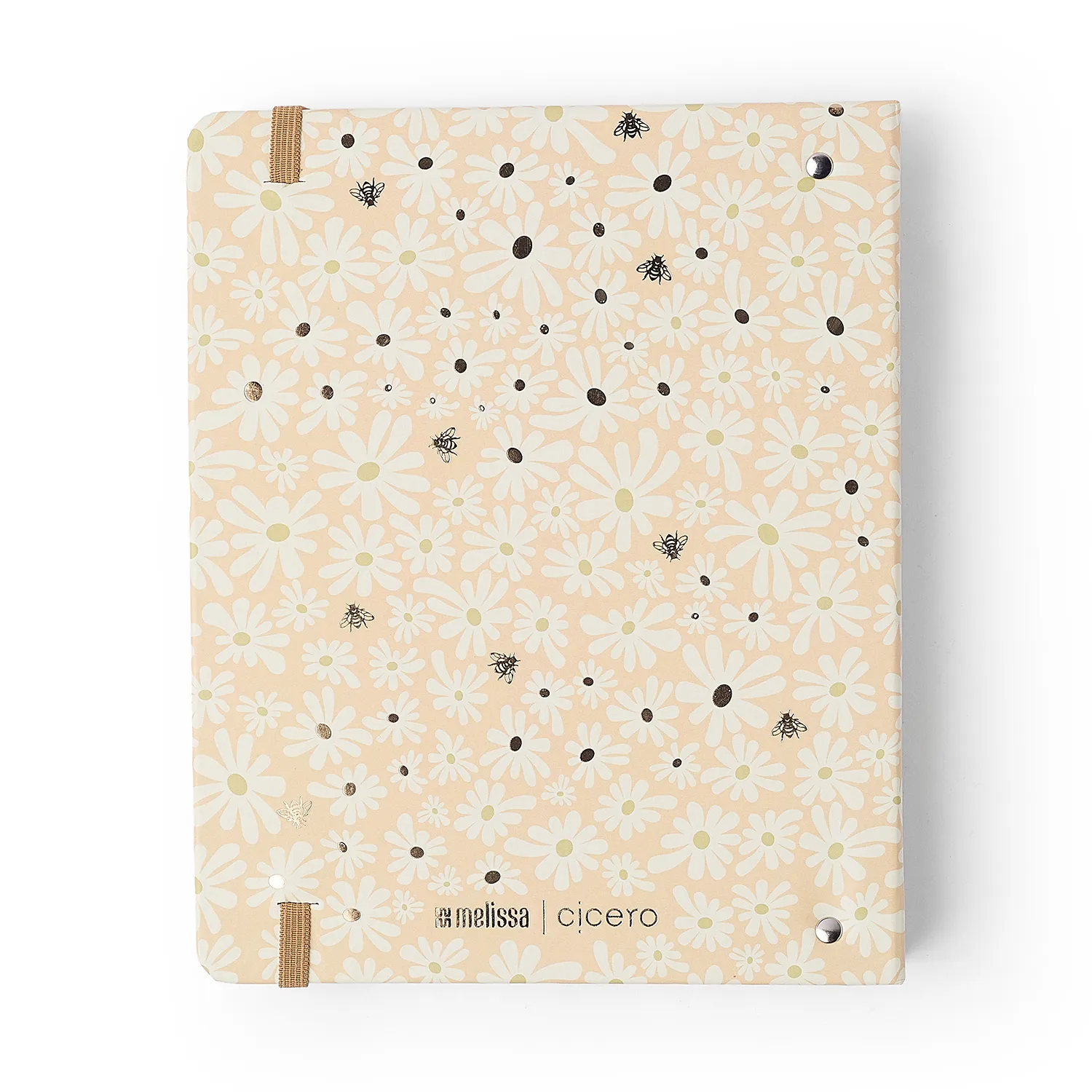 Caderno Criativo Argolado Office Duo Melissa Pautado & Pontado A5 Mini Bloomy Manteiga