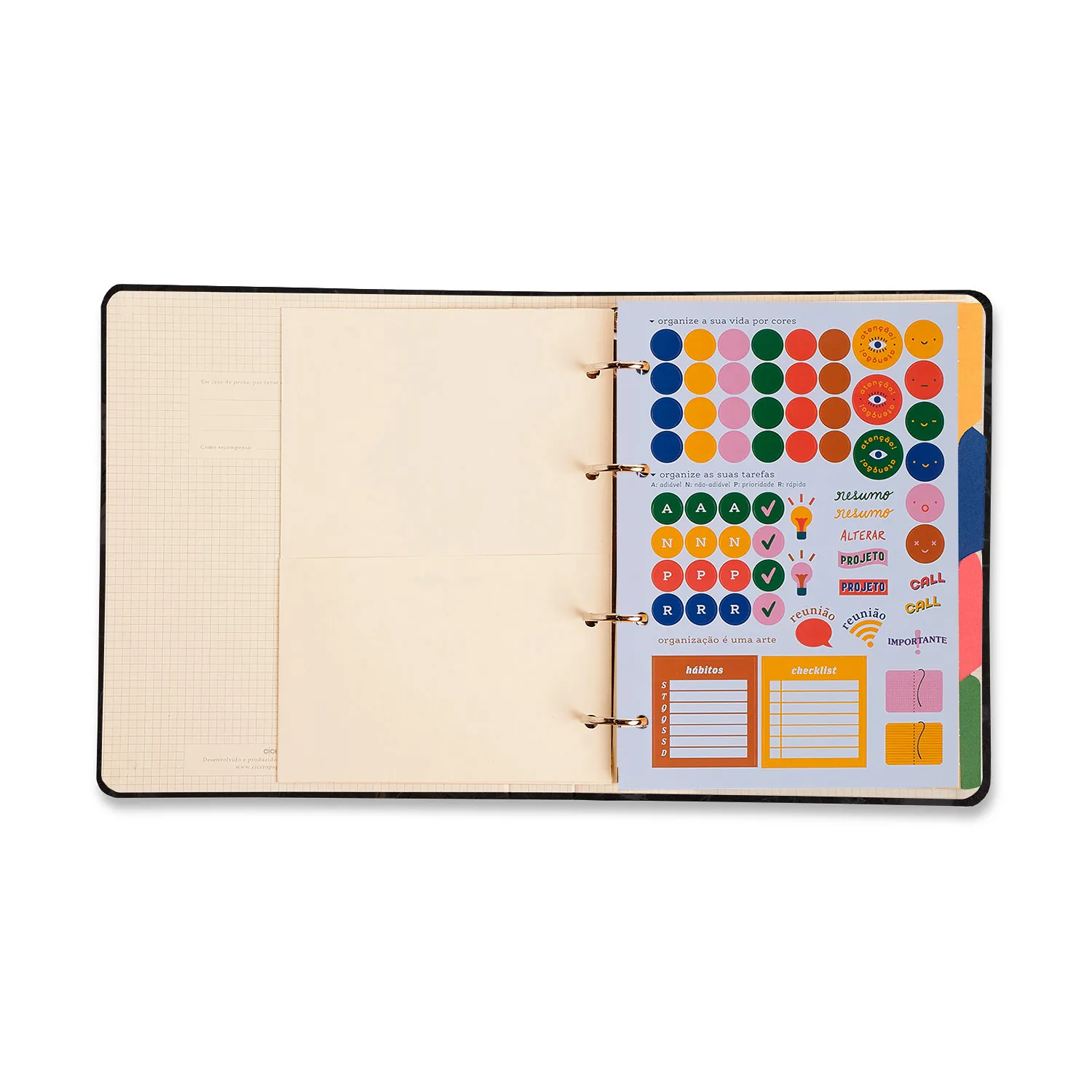 Caderno Criativo Argolado Office Duo Petit Pautado & Pontado A5 Lambreta