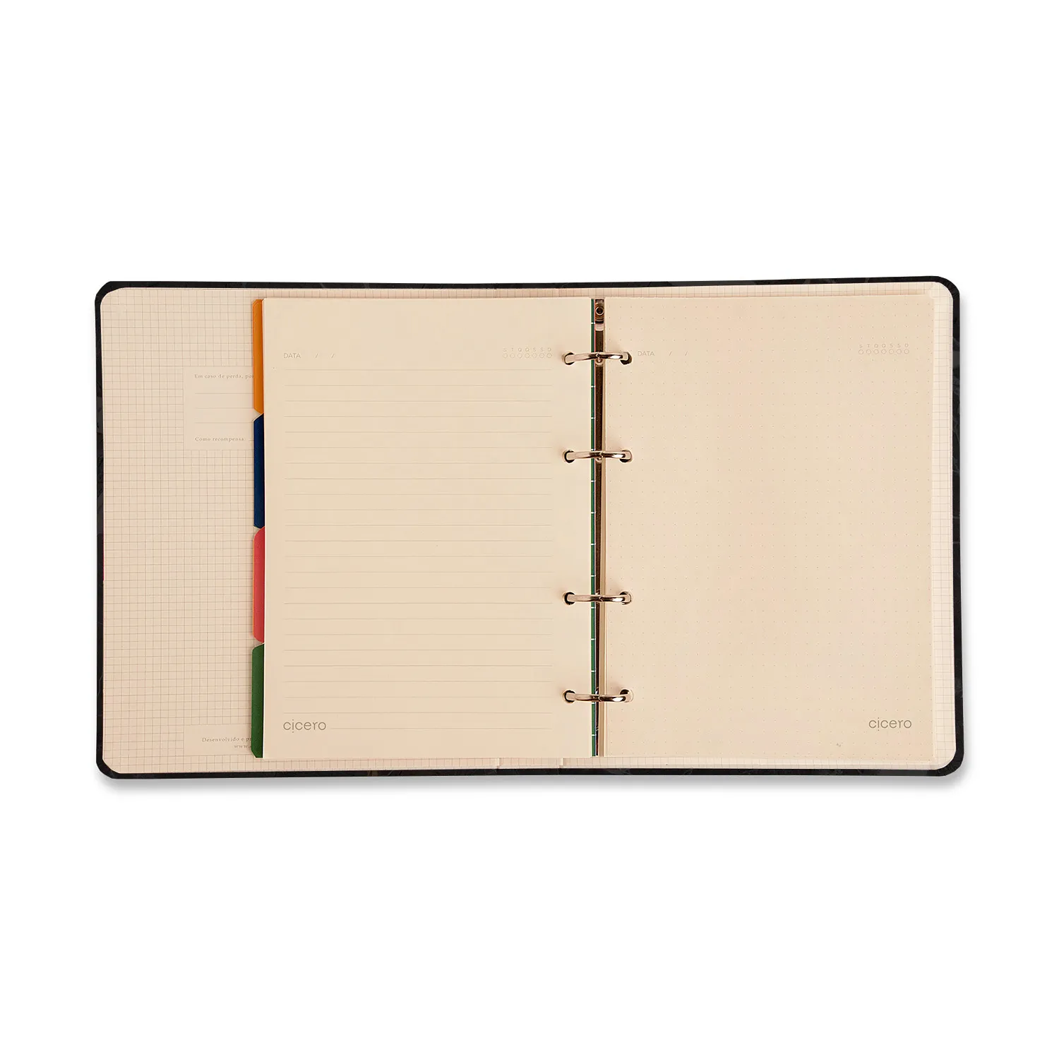 Caderno Criativo Argolado Office Duo Praia Pautado & Pontado A5 Sol
