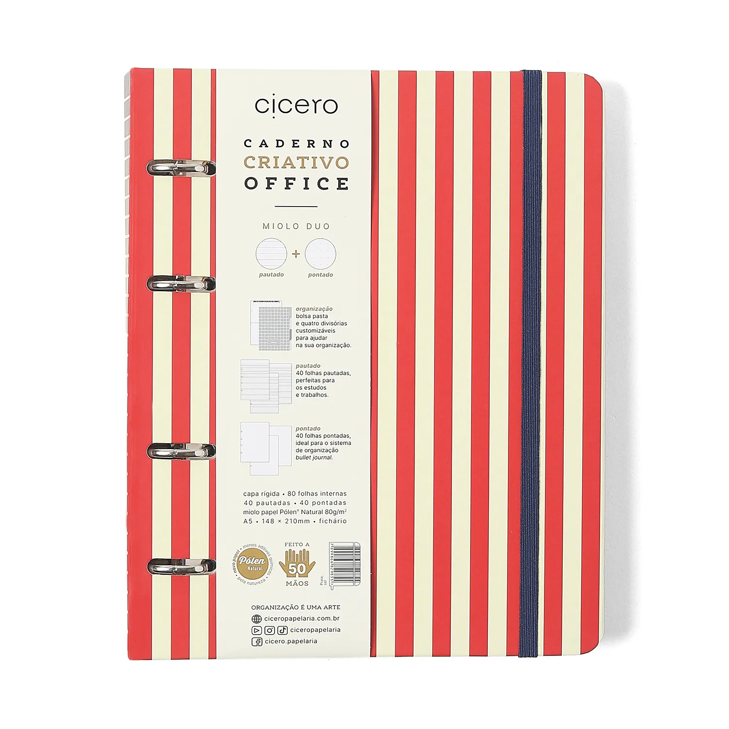 Caderno Criativo Argolado Office Duo Praia Pautado & Pontado A5 Sol