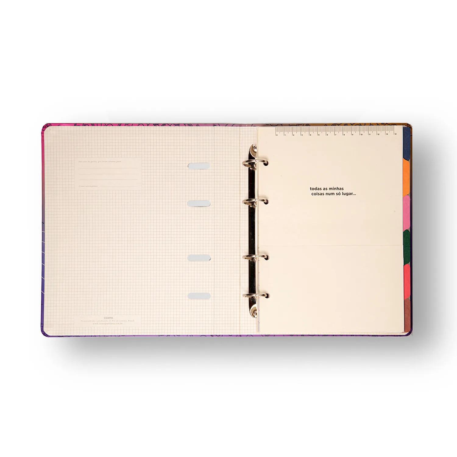 Caderno Criativo Argolado Organizador Clássica Pautado 17x24 Caramelo