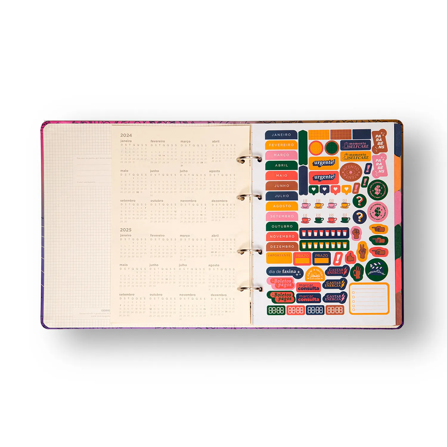 Caderno Criativo Argolado Organizador Clássica Pautado 17x24 Caramelo
