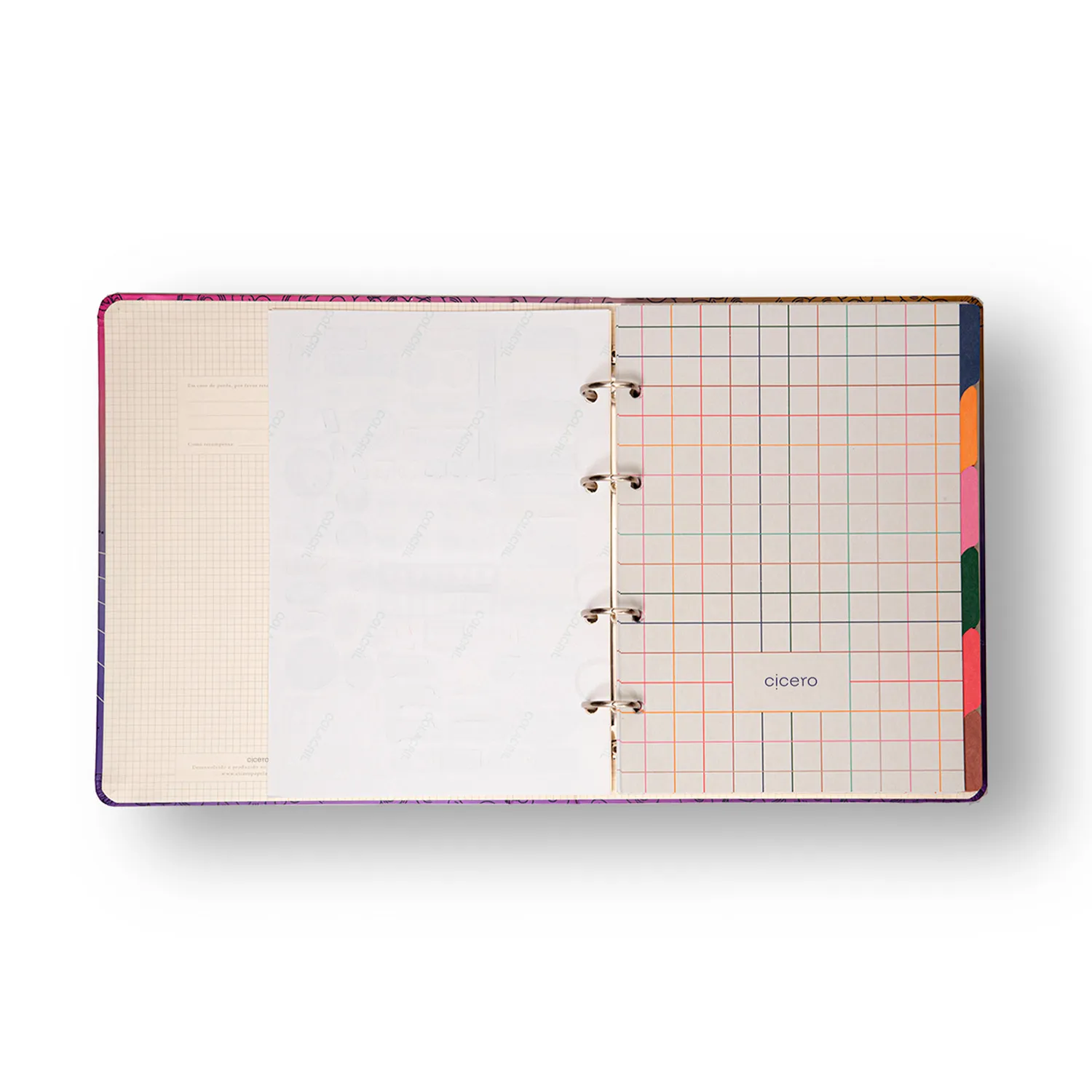 Caderno Criativo Argolado Organizador Clássica Pautado 17x24 Caramelo