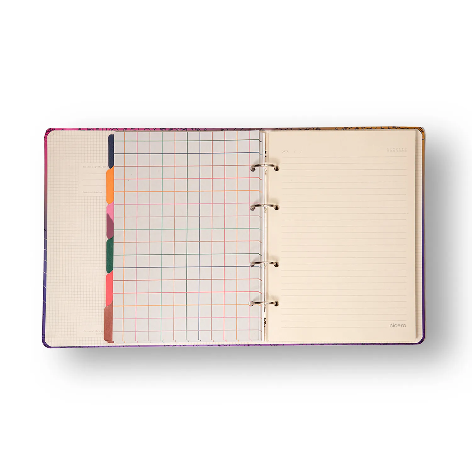 Caderno Criativo Argolado Organizador Clássica Pautado 17x24 Caramelo
