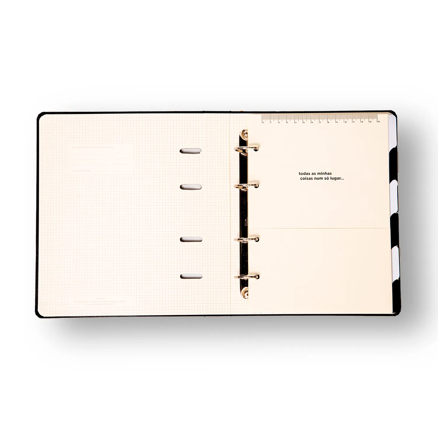 Caderno Criativo Argolado Organizador Clássica Pautado 17x24 Preto