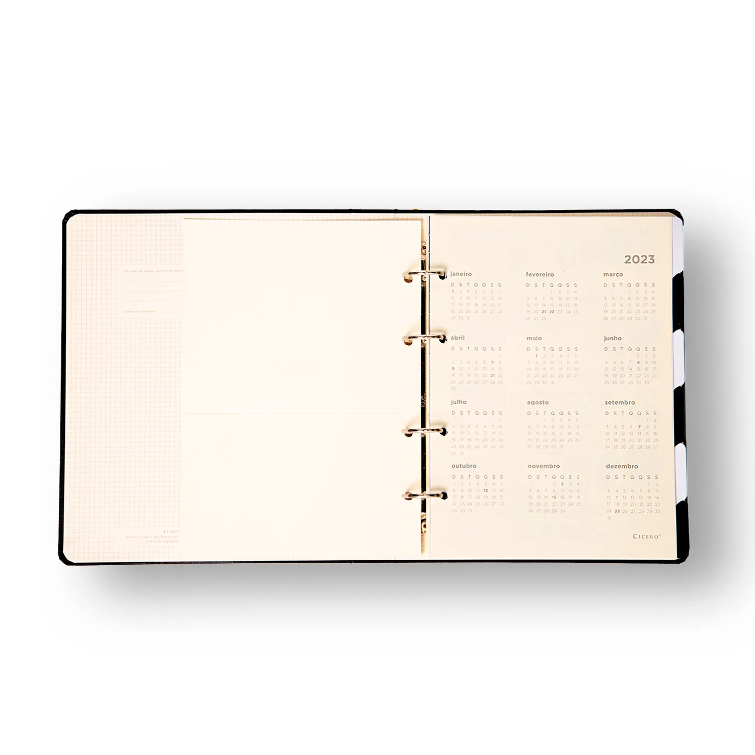 Caderno Criativo Argolado Organizador Clássica Pautado 17x24 Preto
