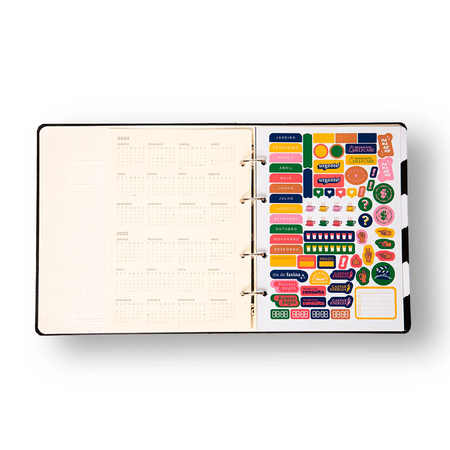 Caderno Criativo Argolado Organizador Clássica Pautado 17x24 Preto