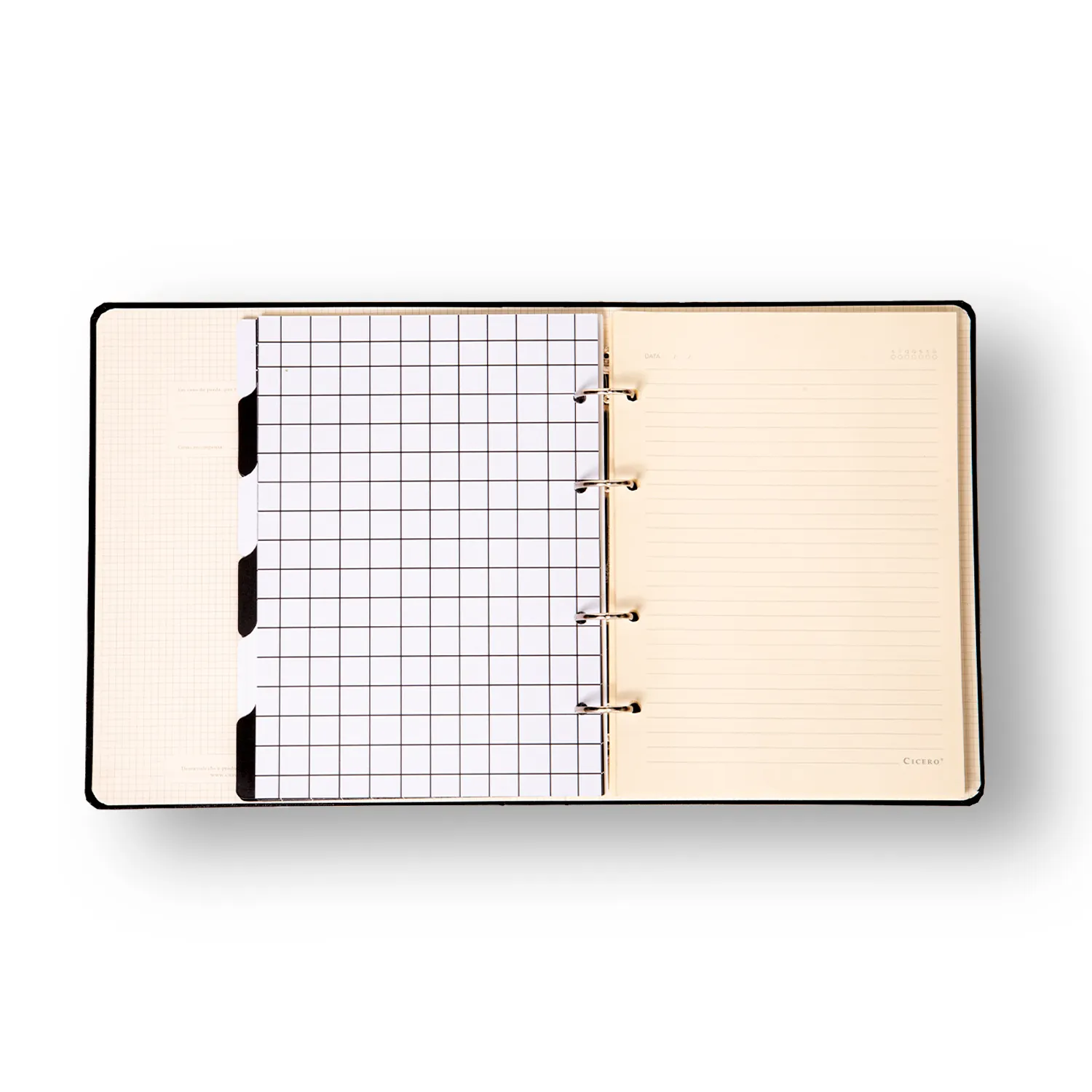 Caderno Criativo Argolado Organizador Clássica Pautado 17x24 Preto