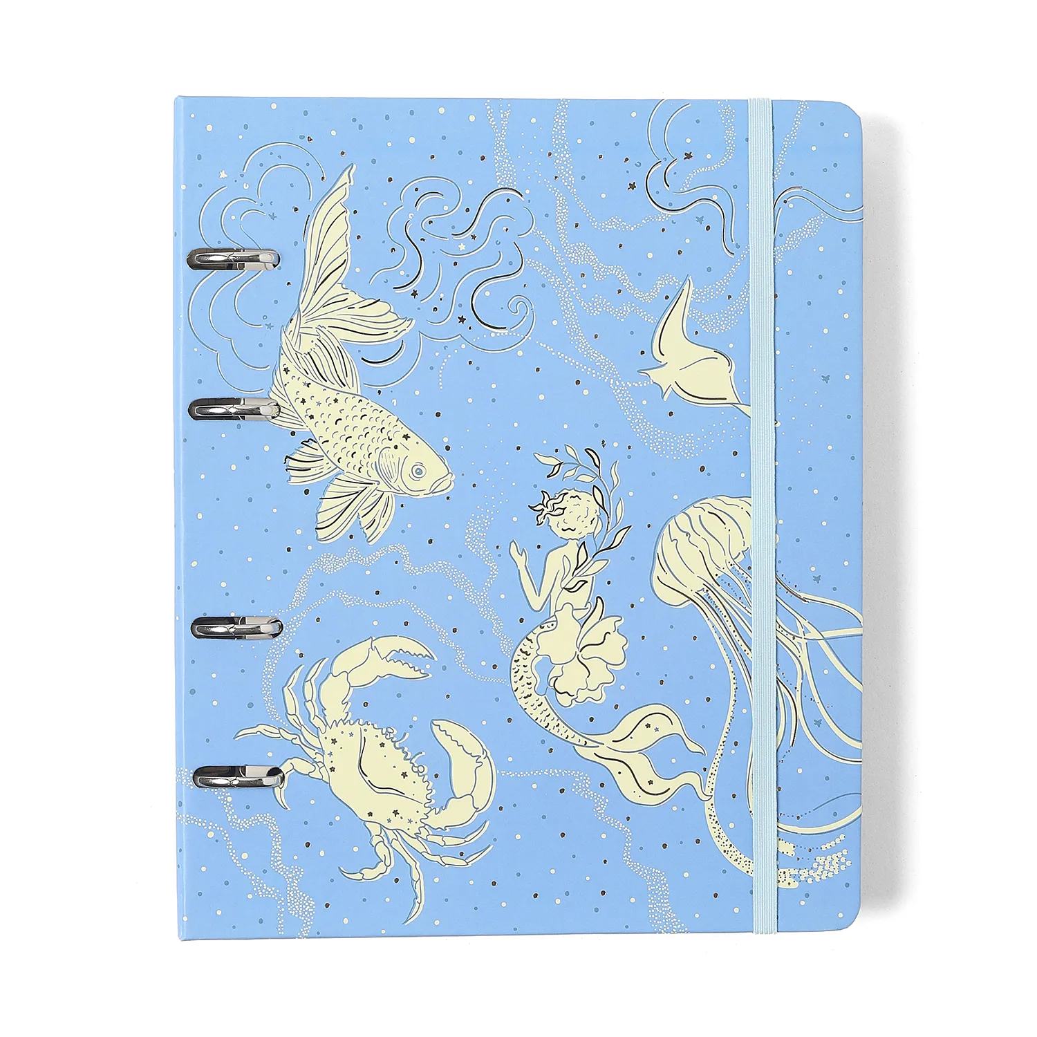 Caderno Criativo Argolado Origens Pautado 17x24 Áqua Azul