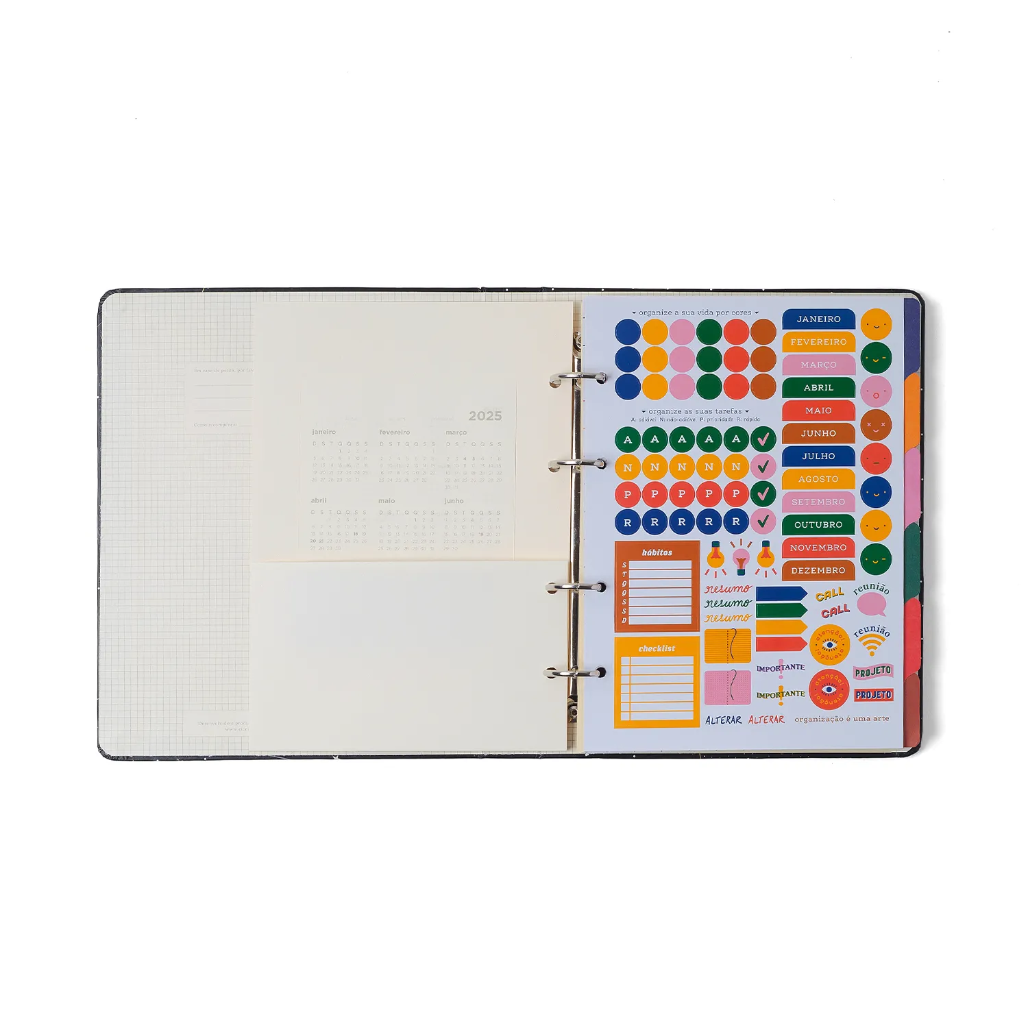 Caderno Criativo Argolado Pólen Pautado 17x24 Aromas Azul