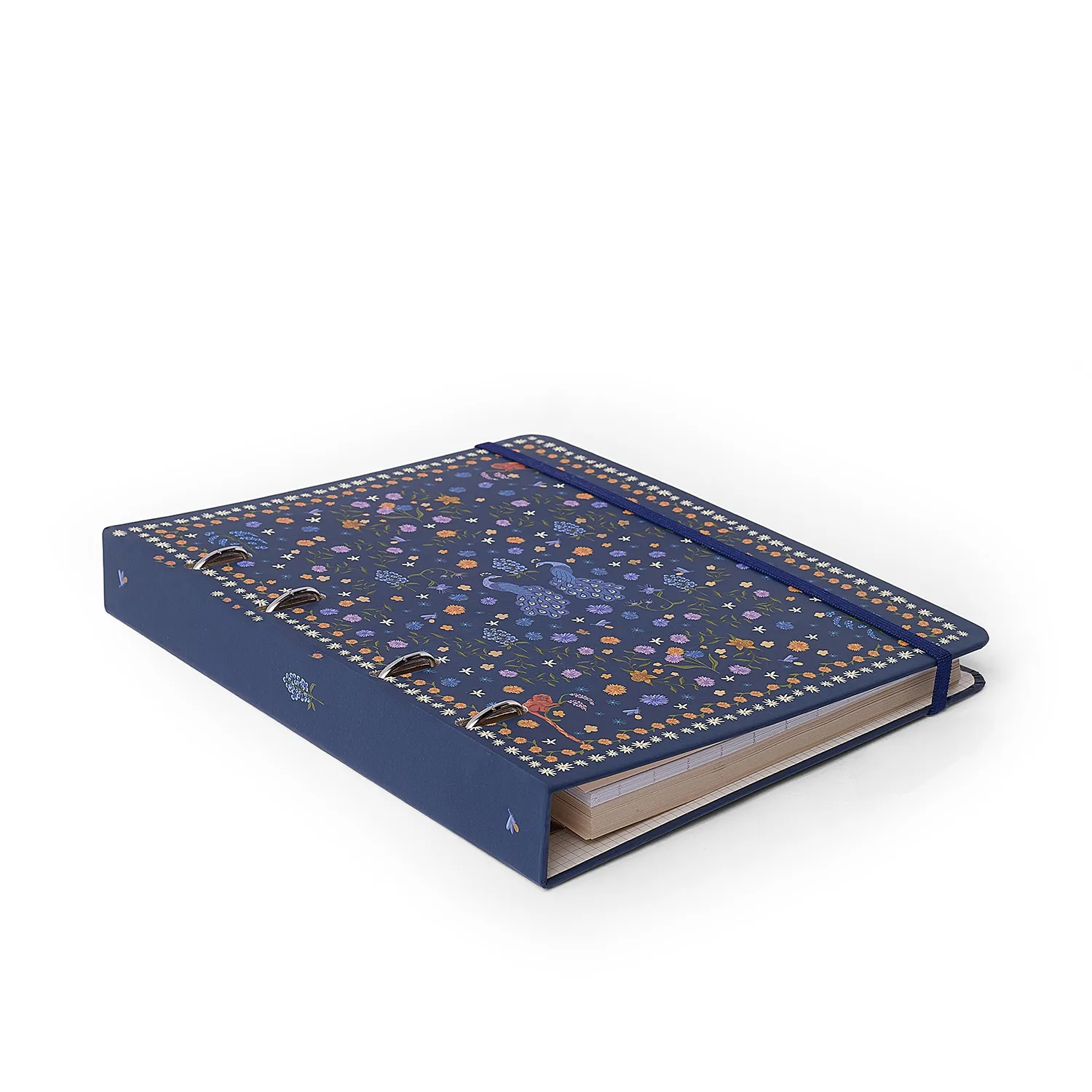 Caderno Criativo Argolado Relicário Pautado 17x24 Realeza Marinho