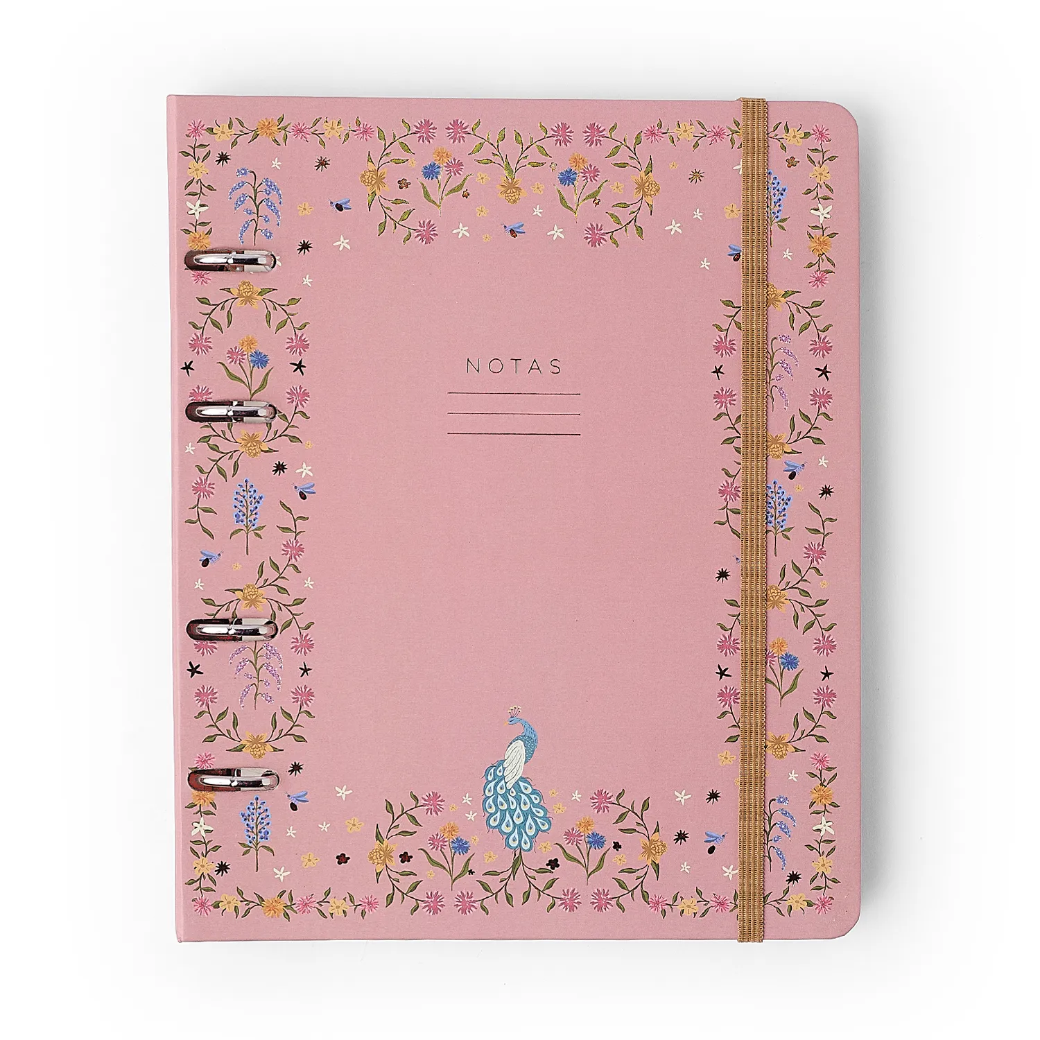 Caderno Criativo Argolado Relicário Pautado 17x24 Secreto Coral