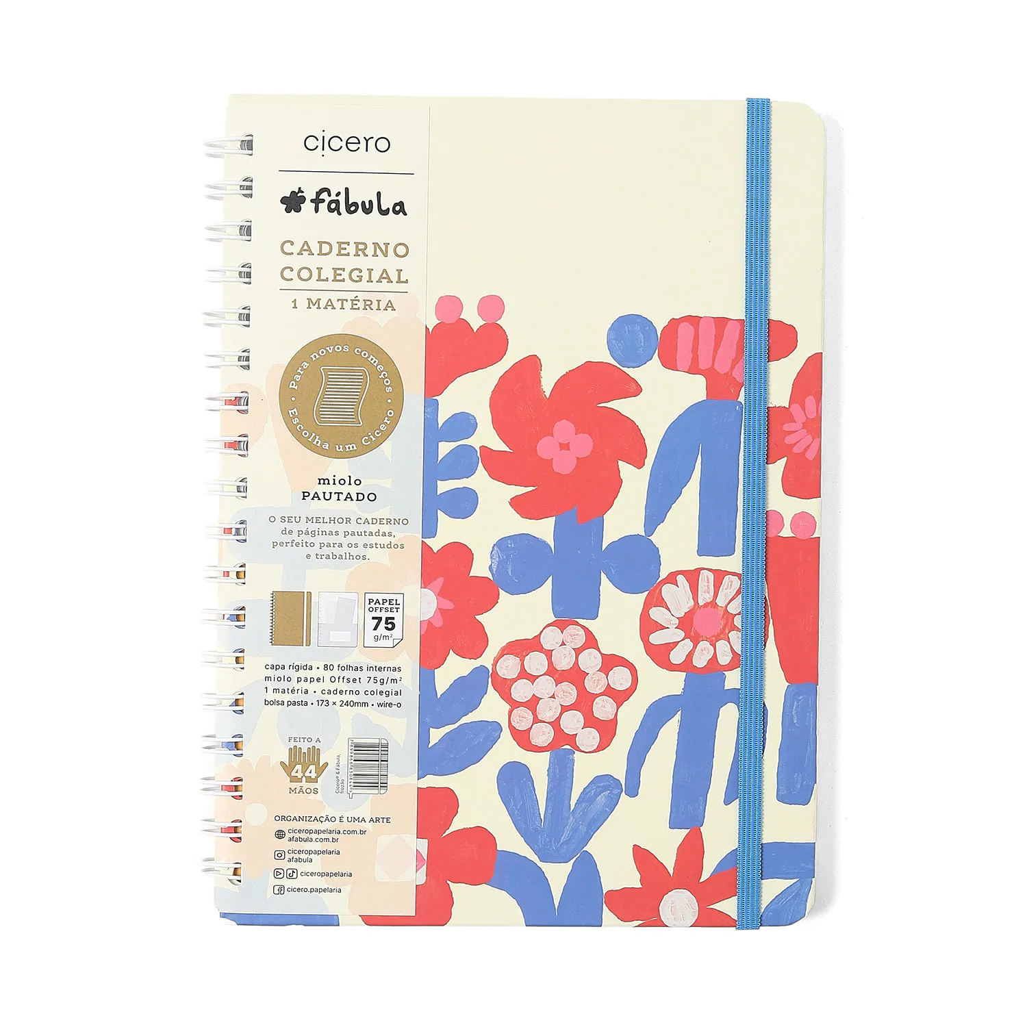 Caderno Espiral Cicero® & Fábula Pautado 17,3x24 Frozão 1 Matéria 80 fls