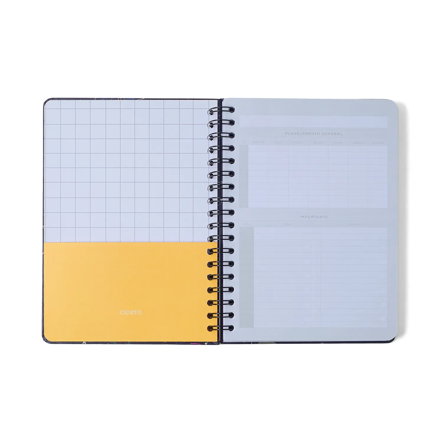 Caderno Espiral Colegial Clássica Pautado Preta 10 Matérias 160 fls