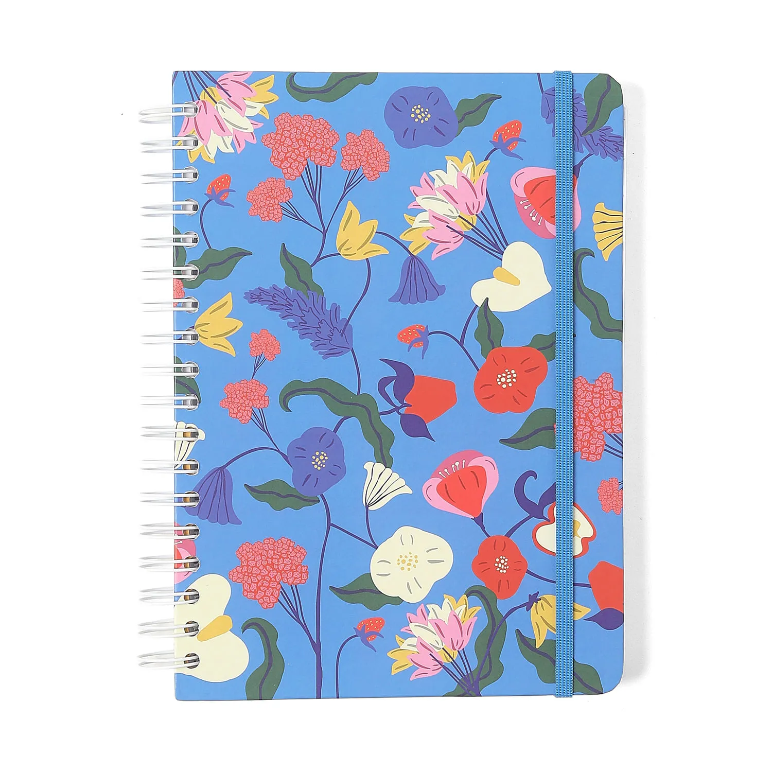 Caderno Espiral Doce Florada Pautado 17,3x24 Azul 10 Matérias 160 fls