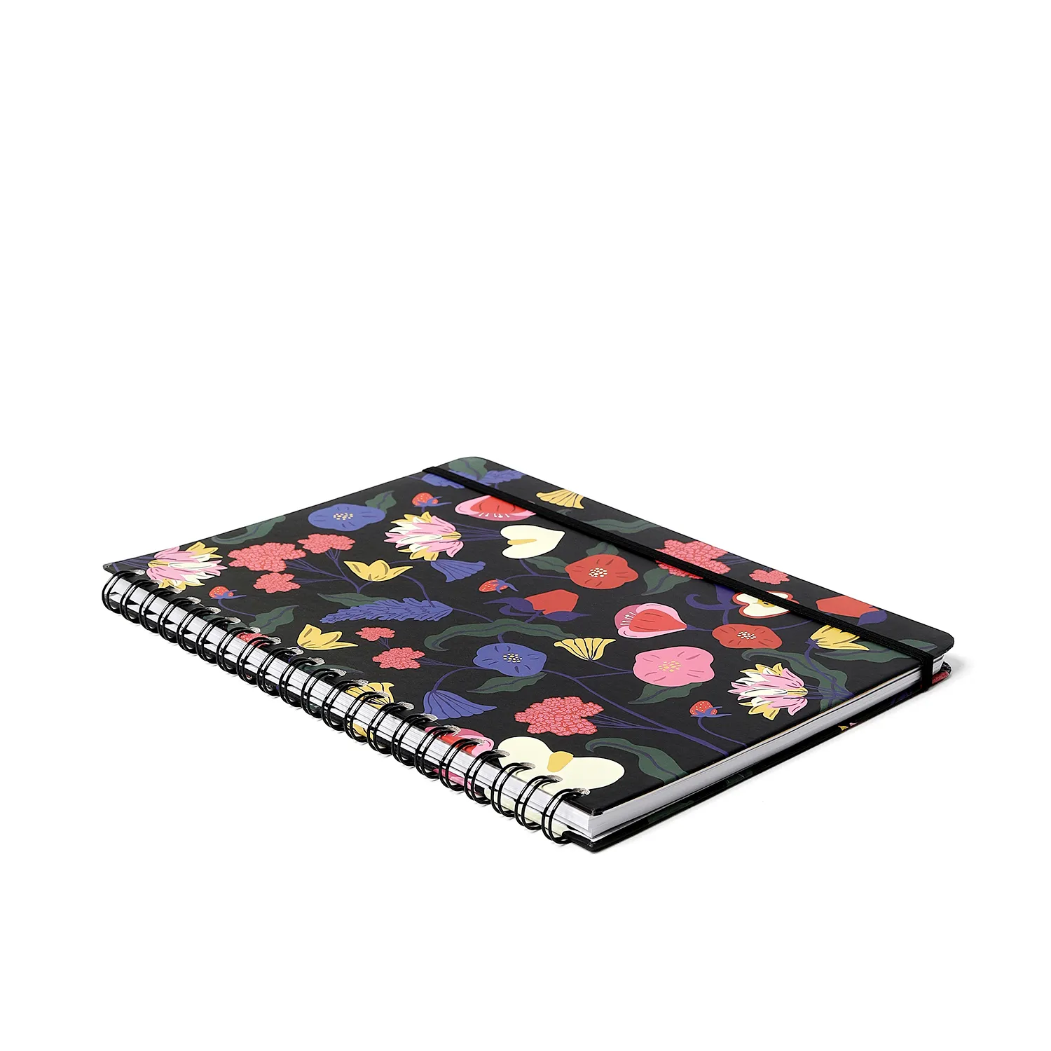 Caderno Espiral Doce Florada Pautado 20x27,5 Preto 1 Matéria 80 fls