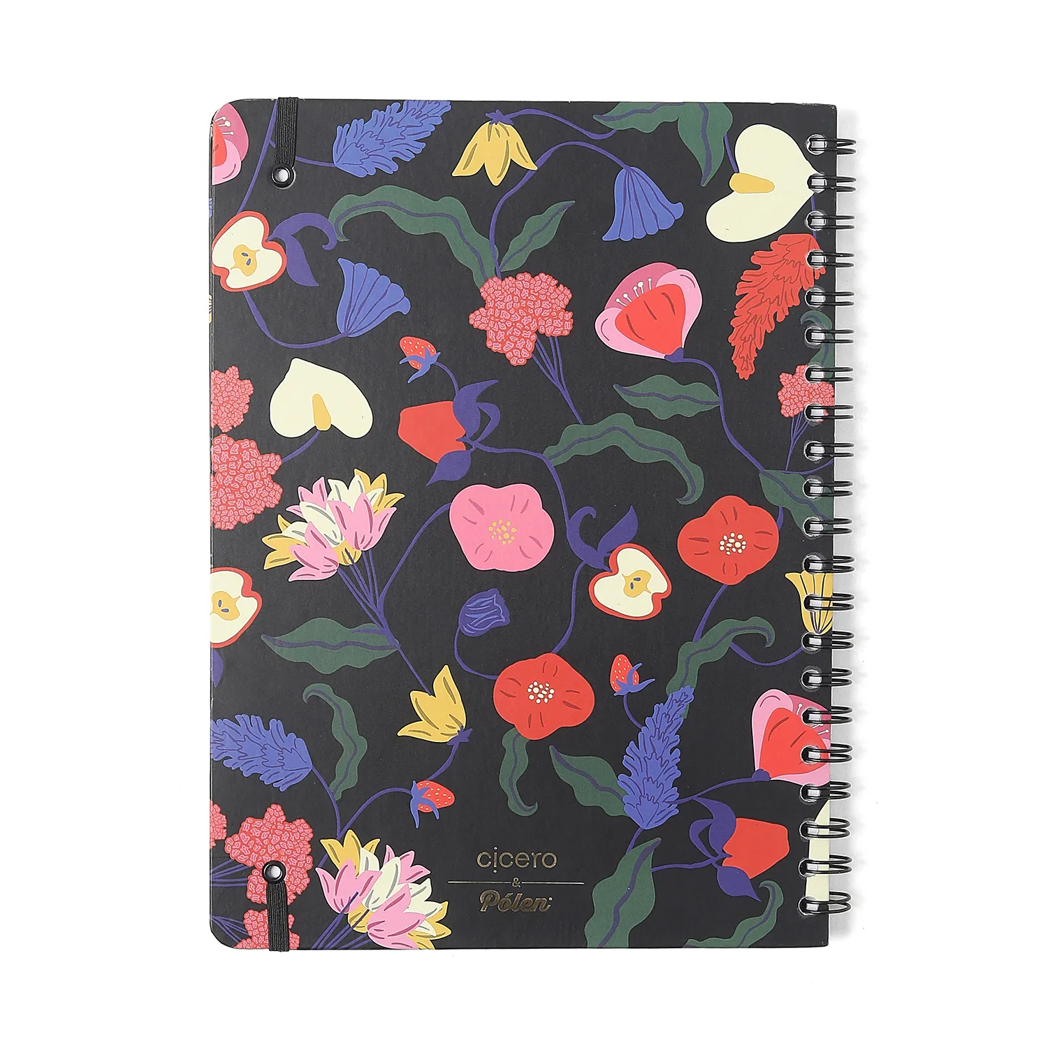 Caderno Espiral Doce Florada Pautado 20x27,5 Preto 1 Matéria 80 fls