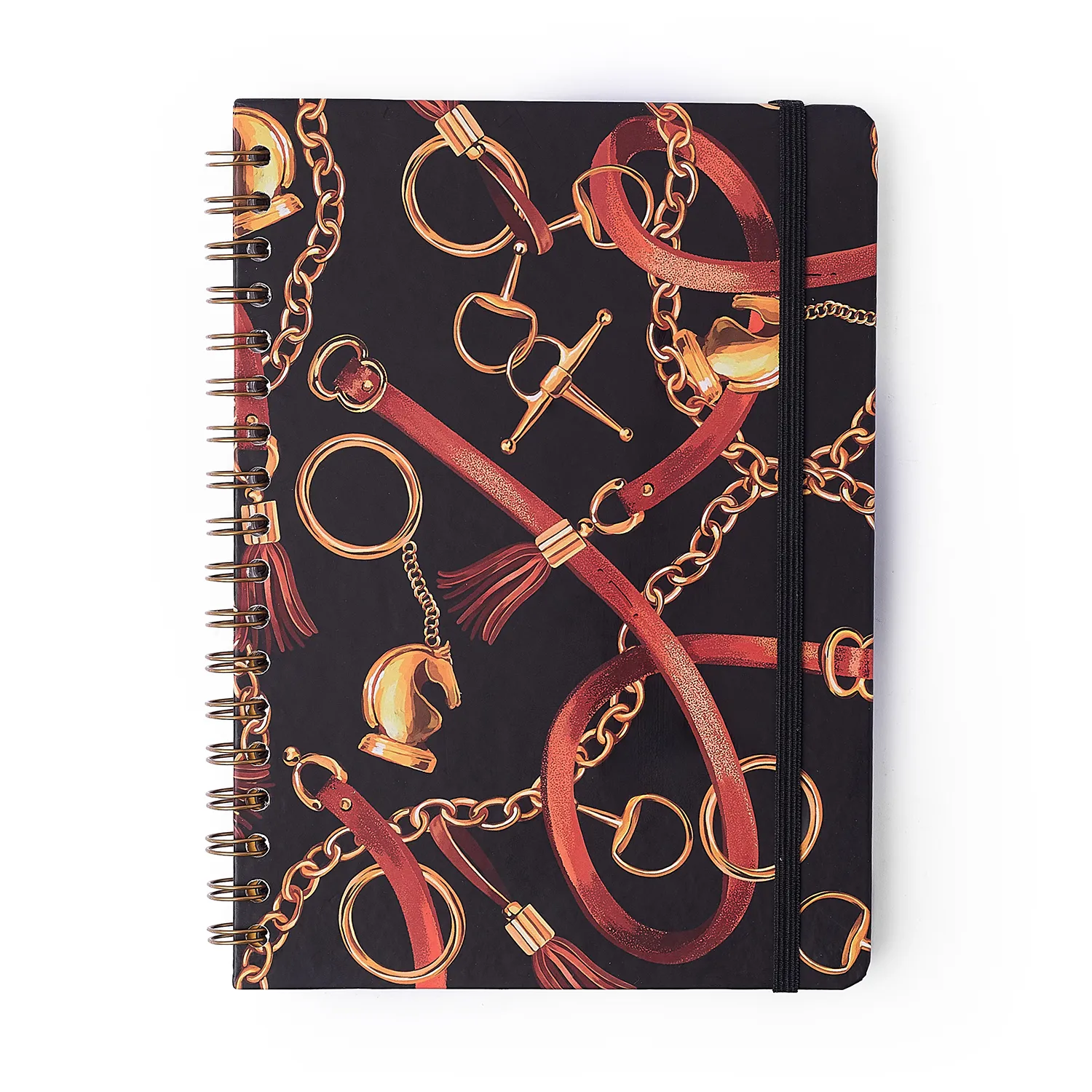 Caderno Espiral Haras Pautado 17x24 Selaria Preto 1 Matéria 80 fls