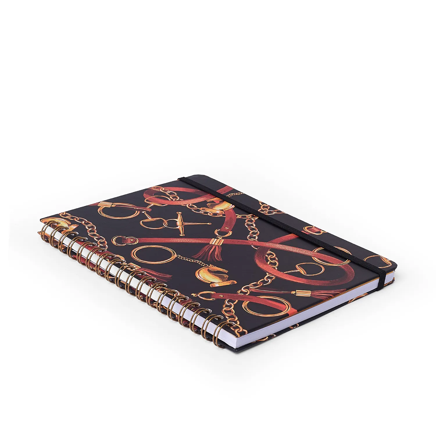 Caderno Espiral Haras Pautado 17x24 Selaria Preto 1 Matéria 80 fls