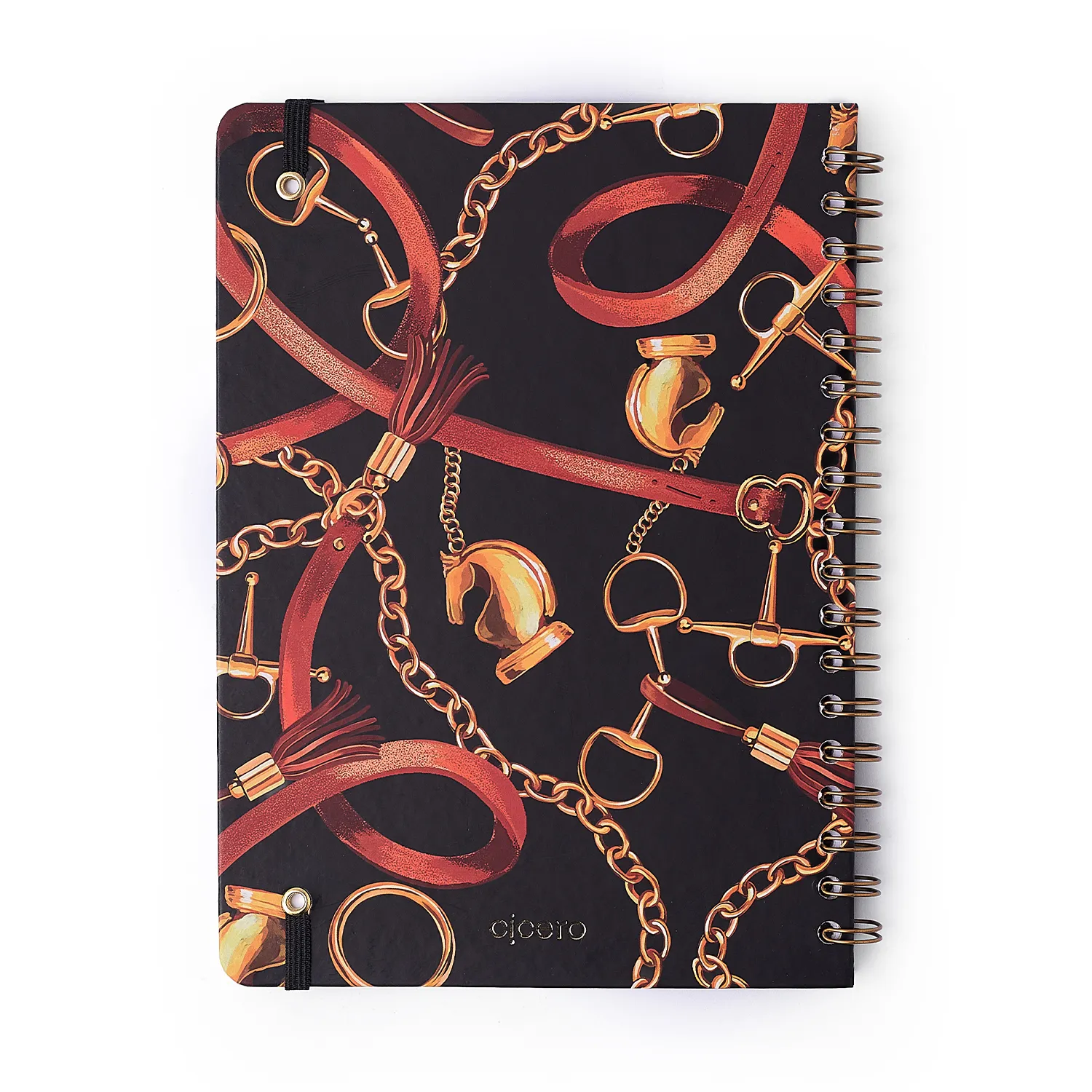 Caderno Espiral Haras Pautado 17x24 Selaria Preto 1 Matéria 80 fls