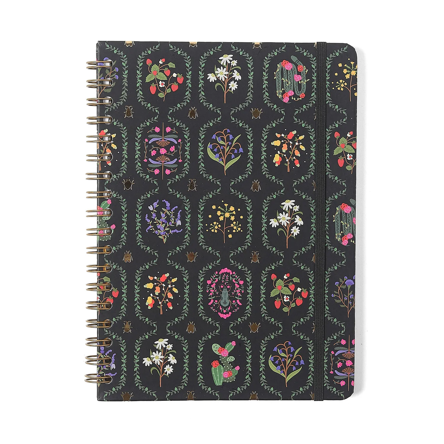 Caderno Espiral Jardim Pautado 17,3x24 Preto 1 Matéria 80 fls