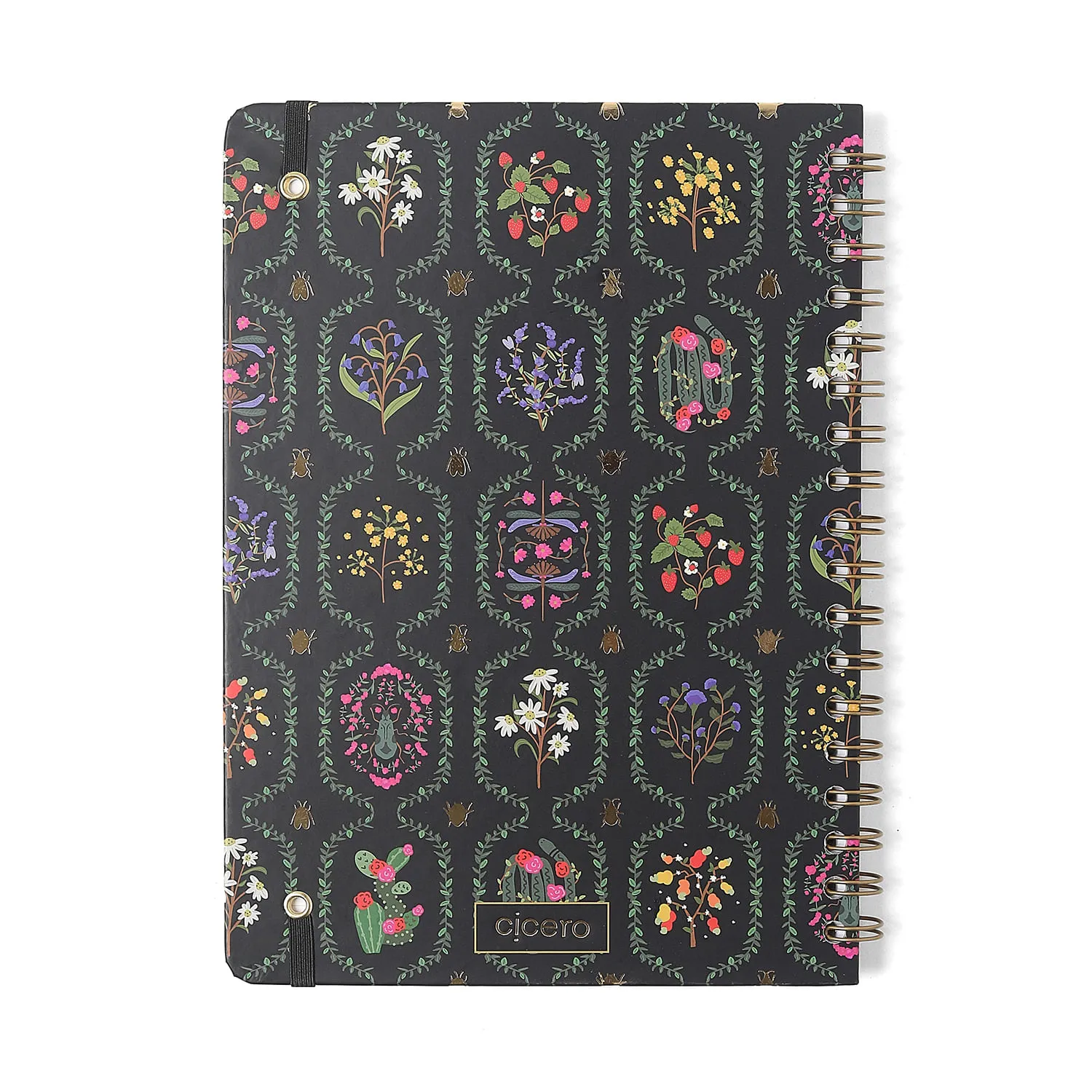Caderno Espiral Jardim Pautado 17,3x24 Preto 1 Matéria 80 fls
