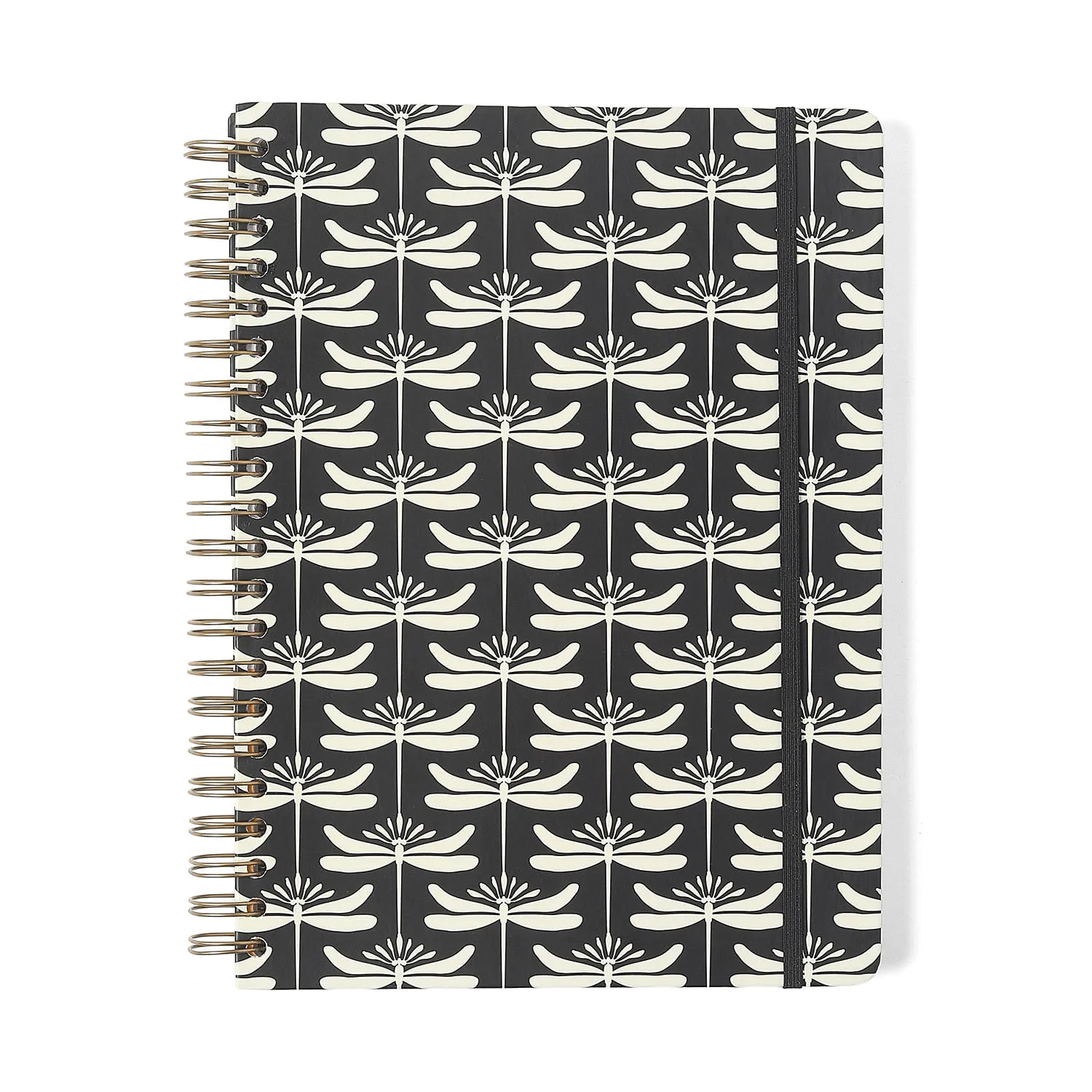 Caderno Espiral Libélulas Pautado 20x27,5 Preto 10 Matérias 160 fls