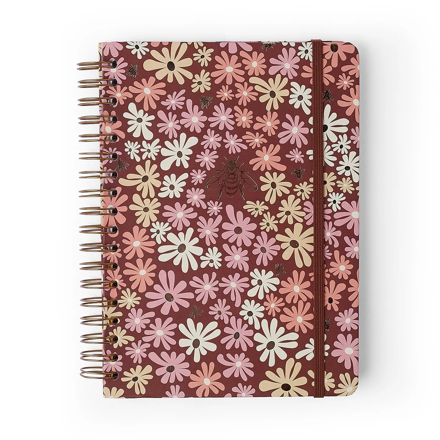 Caderno Espiral Melissa Pautado 17x24 Mini Bloomy Chocolate 10 Matérias 160 fls