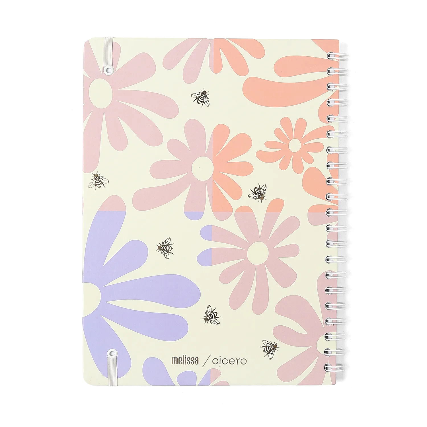 Caderno Espiral Melissa Pautado 20x27,5 Block Bloomy 1 Matéria 80 fls