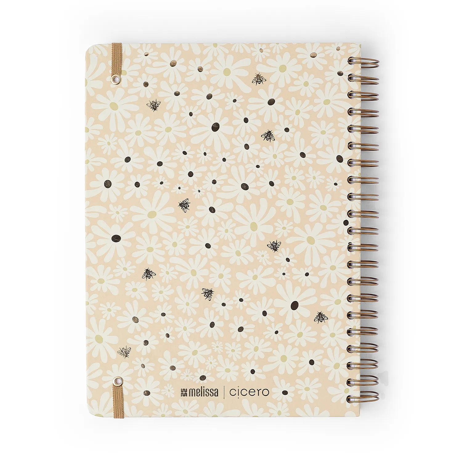 Caderno Espiral Melissa Pautado 20x28 Mini Bloomy Manteiga 10 Matérias 160 fls