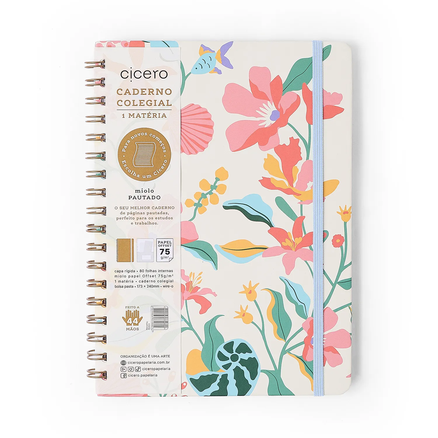 Caderno Espiral Noronha Pautado 17x24 Atalaia 1 Matéria 80 fls