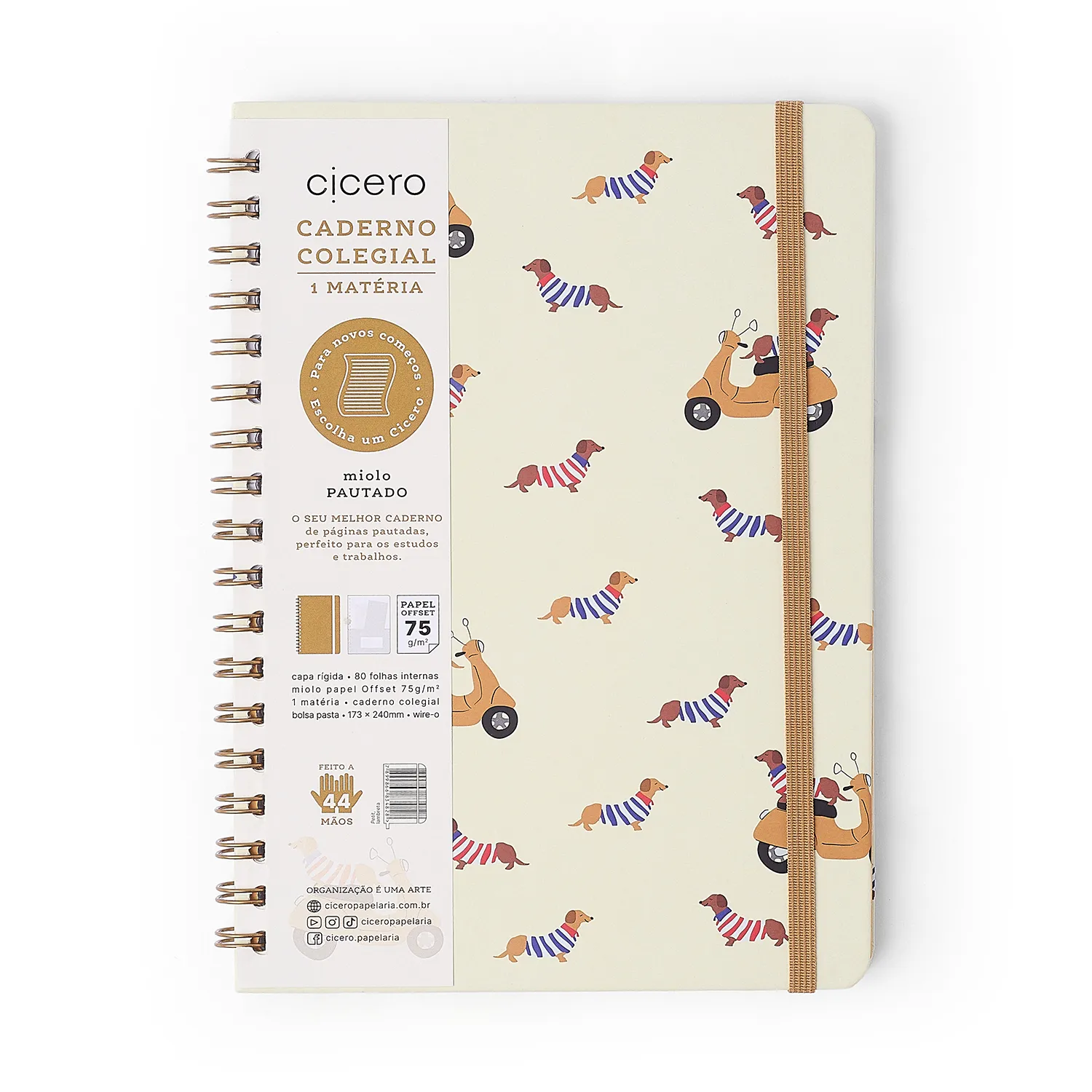 Caderno Espiral Petit Pautado 17x24 Lambreta 1 Matéria 80 fls
