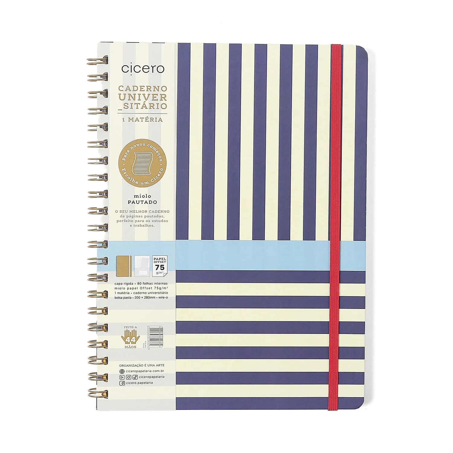 Caderno Espiral Praia Pautado 20x27,5 Barraca 1 Matéria 80 fls