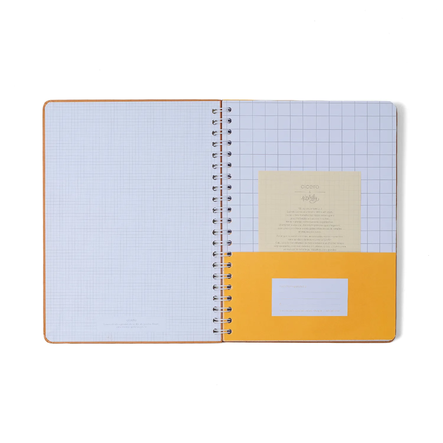 Caderno Espiral Universitário Kemily Pautado Organize Caramelo 1 Matéria 80 fls